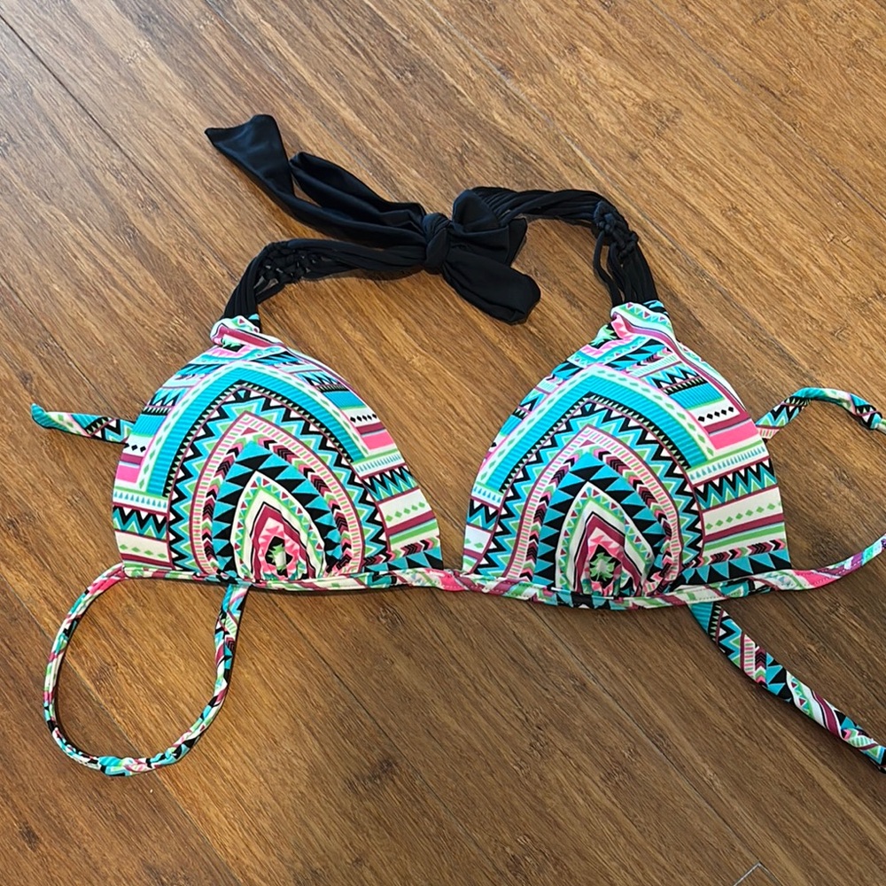 Hula Honey Bikini Top Multi Color Size Large NWOT